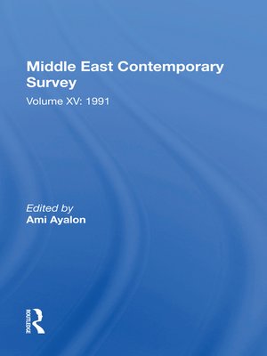 cover image of Middle East Contemporary Survey, Volume XV